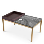 Eichholtz Side Table Forma brushed brass finish grey marble Introducing the Forma Side Table, a stunning piece that combines the beauty of natural material