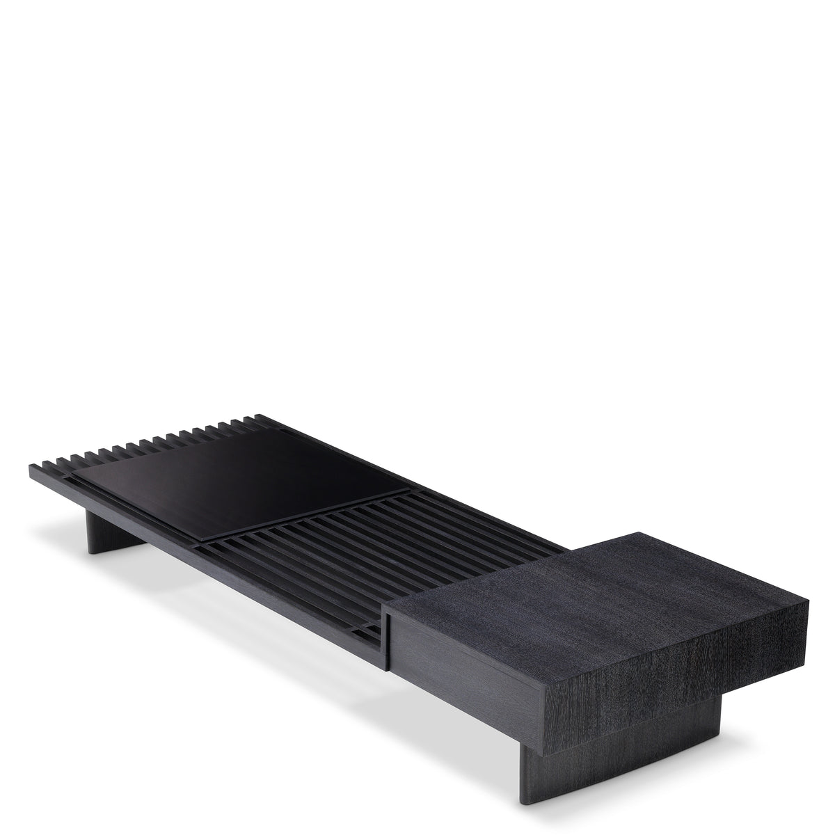 Eichholtz Coffee Table The Crest charcoal grey oak veneer incl glass top Pairing rich materials with sleek design, Coffee Table The Crest brings form and f