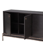 Eichholtz Dresser Premier charcoal grey oak veneer With its charcoal oak veneer casing and medium bronze finish frame and hardware, Dresser Premier is