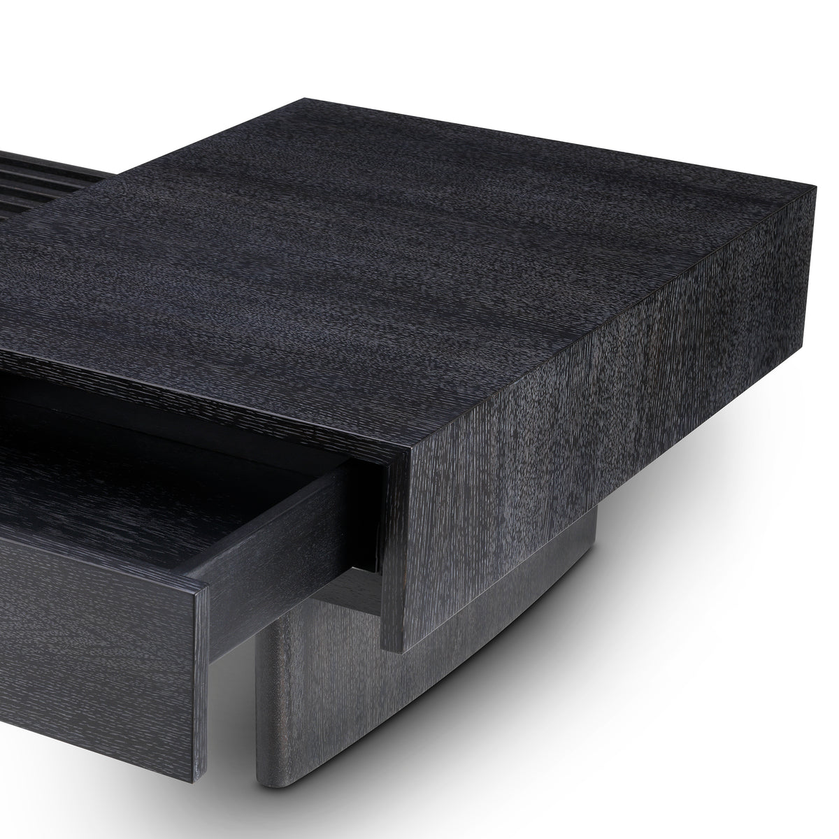 Eichholtz Coffee Table The Crest charcoal grey oak veneer incl glass top Pairing rich materials with sleek design, Coffee Table The Crest brings form and f