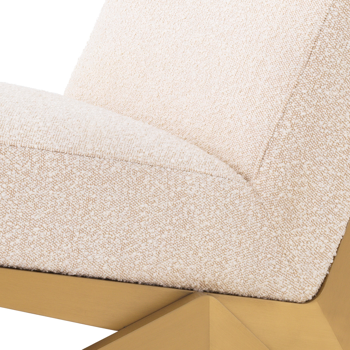 Eichholtz Chair Fico bouclé cream Chair Fico pairs quality with simplicity. This stylish armless lounge chair is a contemporary steel