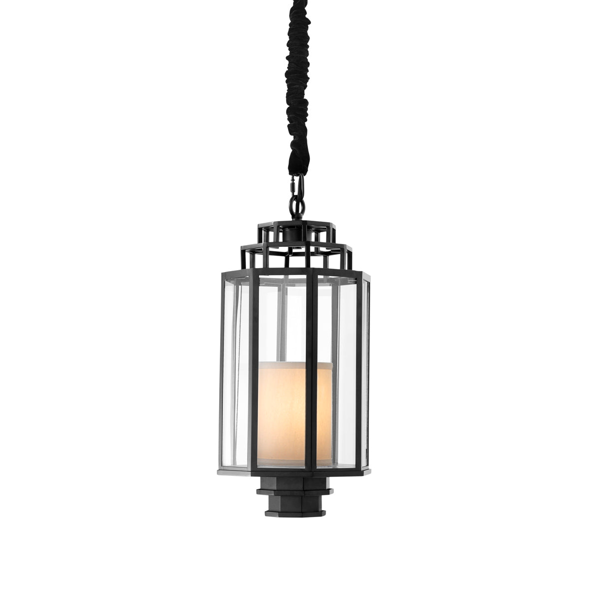 Eichholtz Lantern Monticello S black finish Tastefully blending contemporary design with a touch of industrial flair, the Monticello S Lantern i