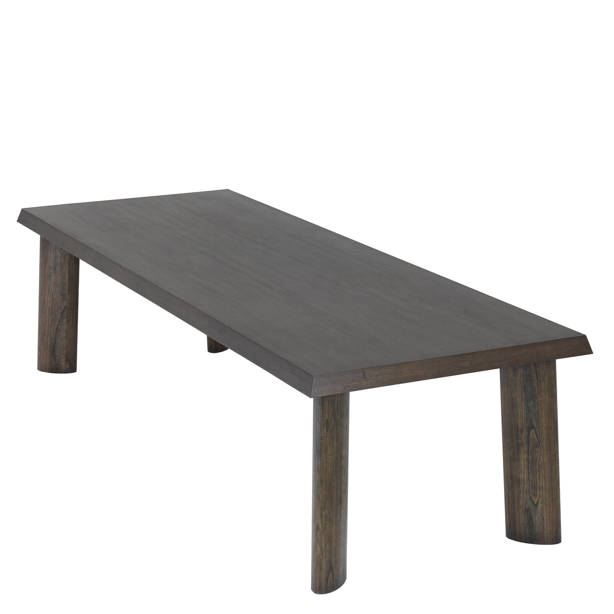 Eichholtz Dining Table Bari mocha straight oak veneer The Bari Dining Table has a minimal and robust look and stands out thanks to its angled legs and bev