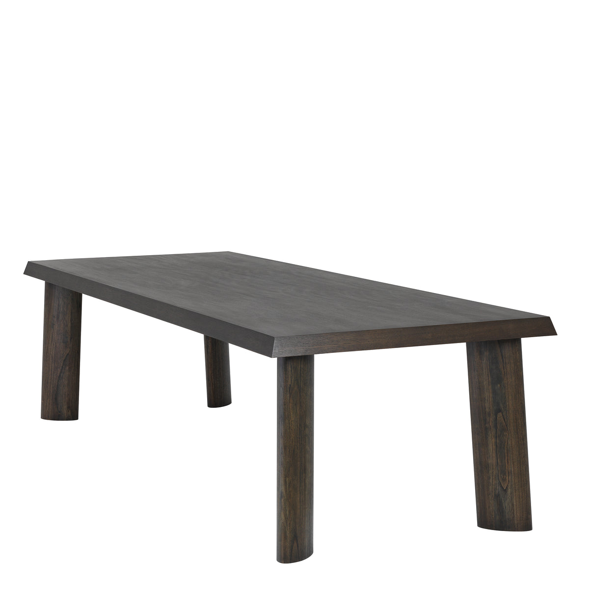 Eichholtz Dining Table Bari mocha straight oak veneer The Bari Dining Table has a minimal and robust look and stands out thanks to its angled legs and bev