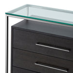 Eichholtz Dresser Durand charcoal oak veneer black nickel finish Inspired by the minimalist silhouettes of Bauhaus design, the oak veneer Durand Cabinet ex