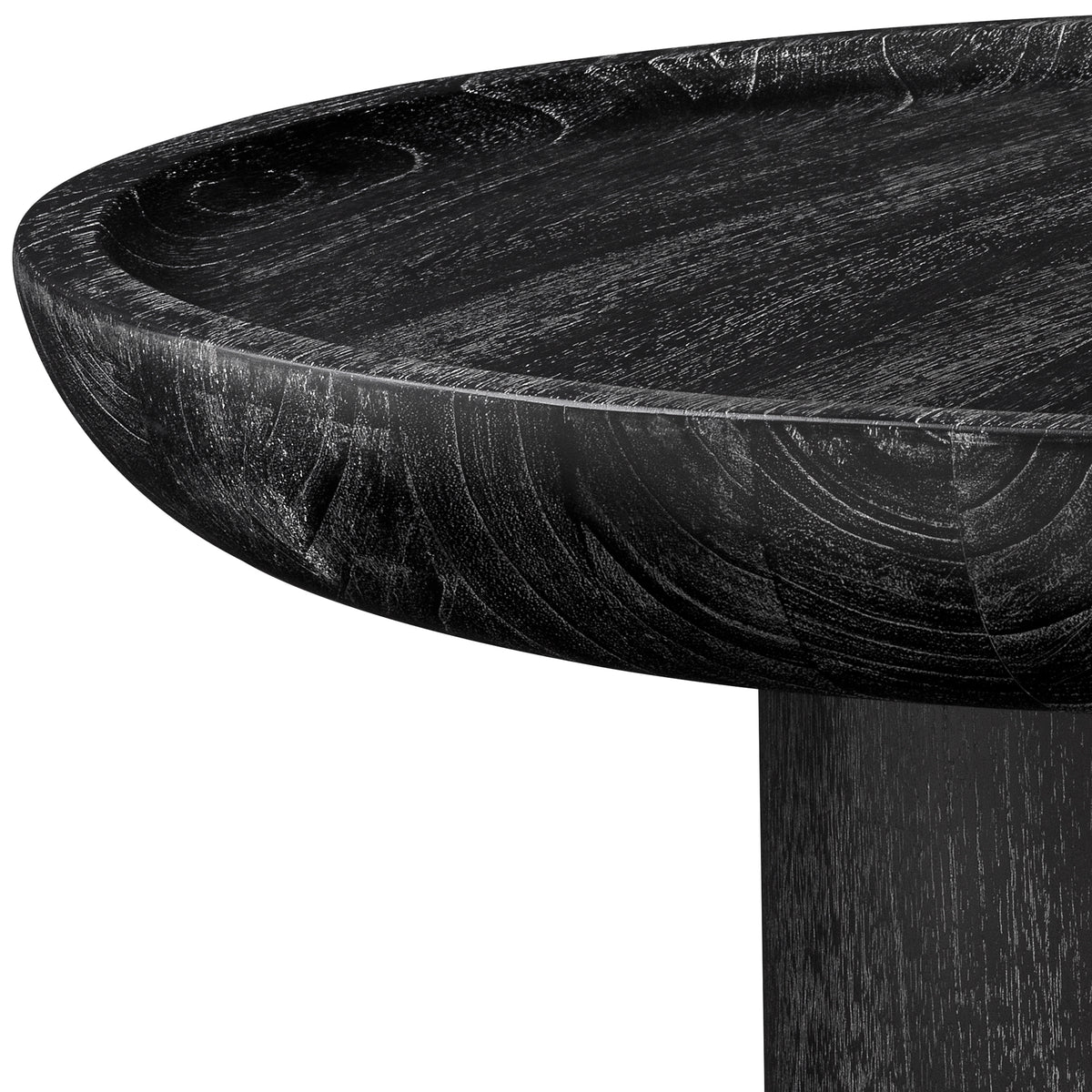 Eichholtz Side Table Rouault charcoal grey veneer The Rouault Side Table transcends conventional design with its captivating presence. Cloaked in a me