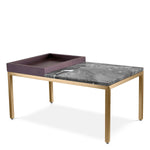 Eichholtz Side Table Forma brushed brass finish grey marble Introducing the Forma Side Table, a stunning piece that combines the beauty of natural material