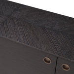 Eichholtz Dresser Premier charcoal grey oak veneer With its charcoal oak veneer casing and medium bronze finish frame and hardware, Dresser Premier is