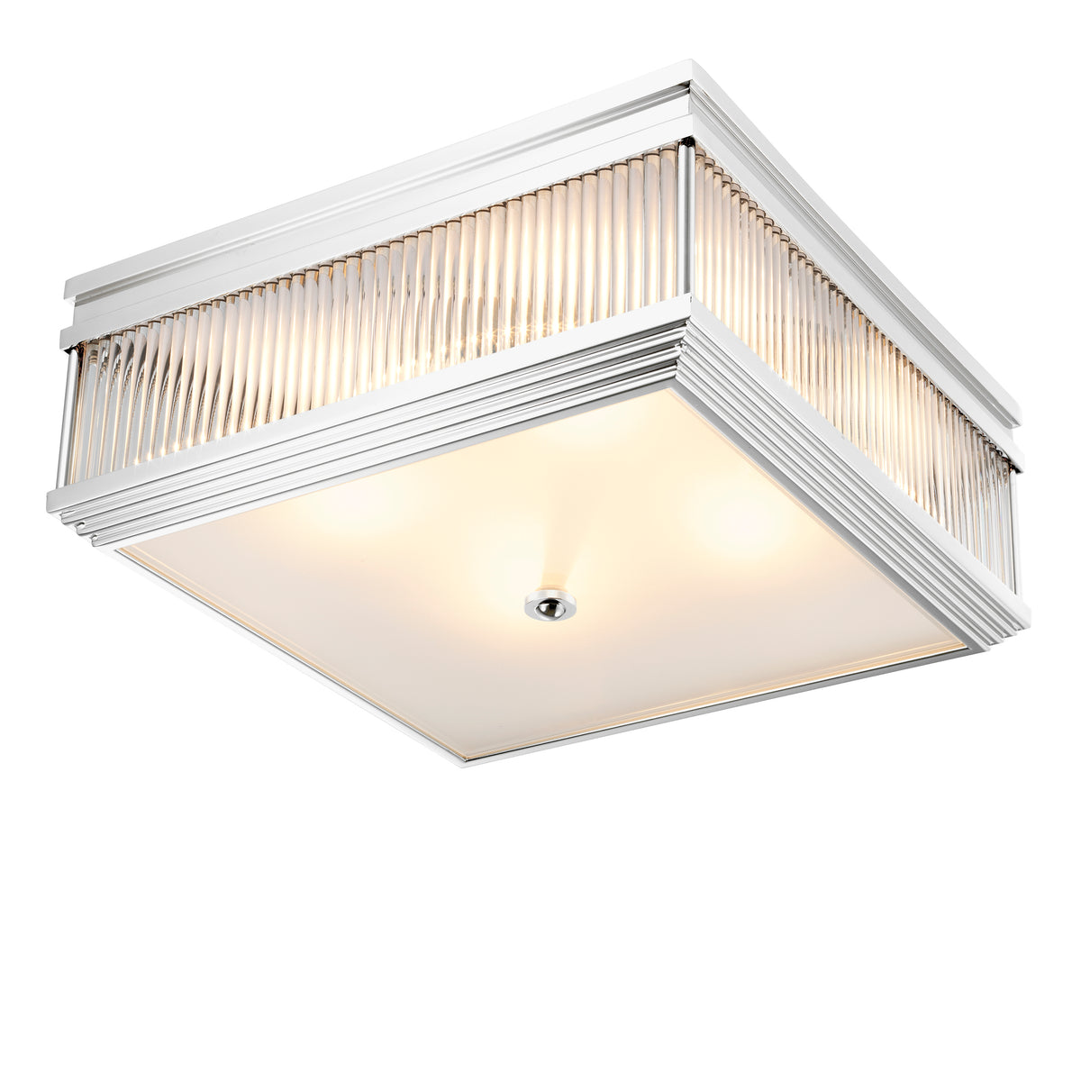 Eichholtz Ceiling Lamp Marly nickel finish Light up your ceiling with the glamorous Marly Ceiling Lamp. Rods of clear glass are set in the side
