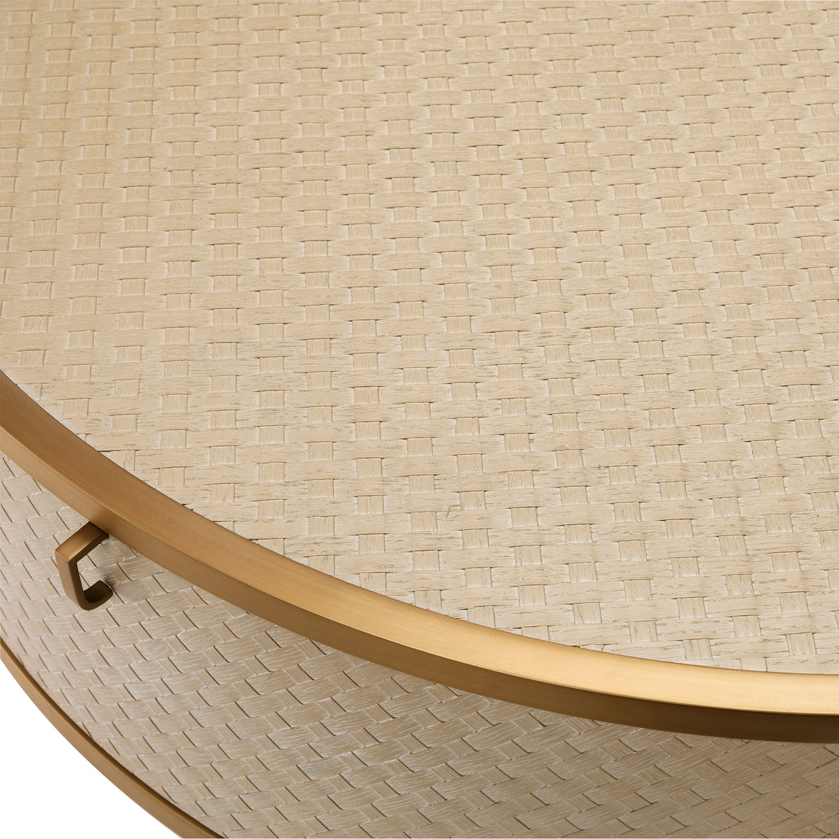 Eichholtz Coffee Table Napa Valley woven washed oak veneer Pairing Bauhaus style with a Mid-Century Modern look, the beautiful drum-shaped Napa Valley Coff