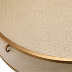 Eichholtz Coffee Table Napa Valley woven washed oak veneer Pairing Bauhaus style with a Mid-Century Modern look, the beautiful drum-shaped Napa Valley Coff