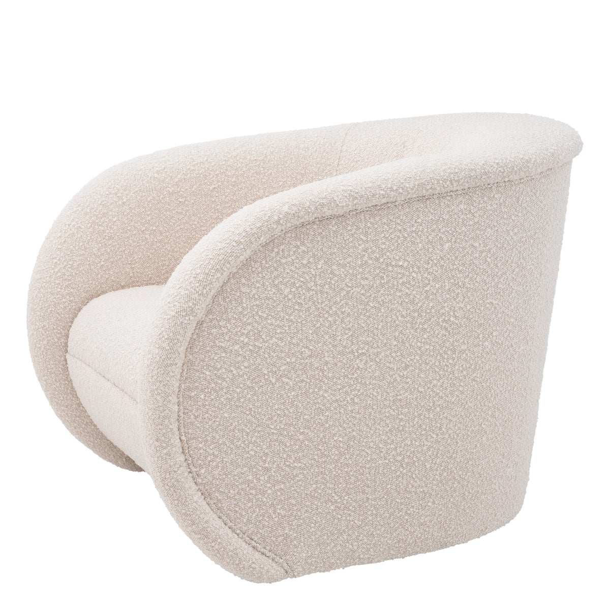 Eichholtz Swivel Chair Cristo bouclé cream Enjoy the soft embrace of the curvy Chair Cristo in our faux fur bouclé cream fabric with a round br
