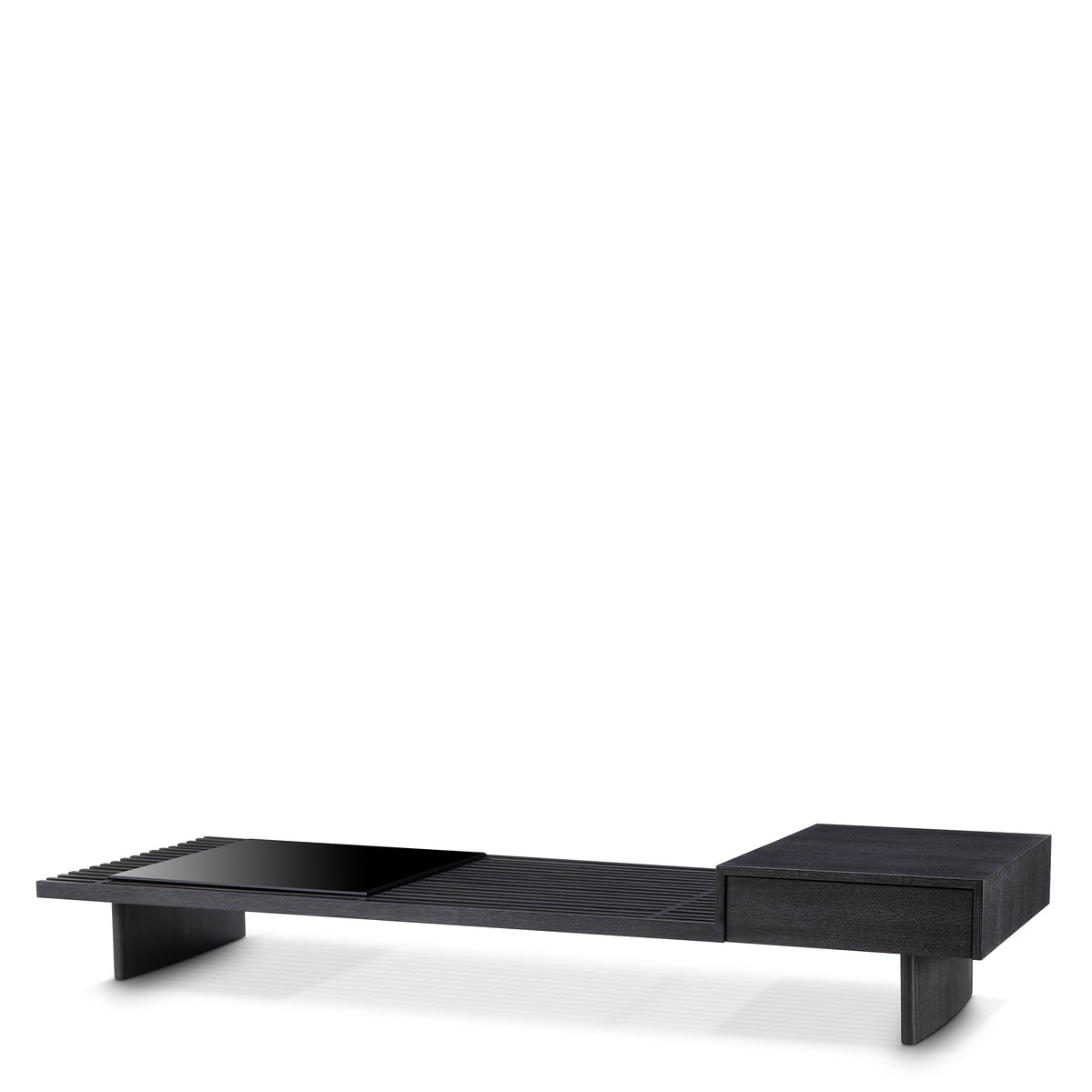 Eichholtz Coffee Table The Crest charcoal grey oak veneer incl glass top Pairing rich materials with sleek design, Coffee Table The Crest brings form and f