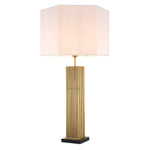 Eichholtz Table Lamp Viggo antique brass finish incl shade With no less than 96 solid square antique brass finish tubes mounted on a marble base, Table Lam