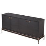 Eichholtz Dresser Premier charcoal grey oak veneer With its charcoal oak veneer casing and medium bronze finish frame and hardware, Dresser Premier is