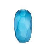 Eichholtz Vase Fly S blue A surface with geometric planes and a matte finish makes the blue Fly S Vase a stylish accent for an