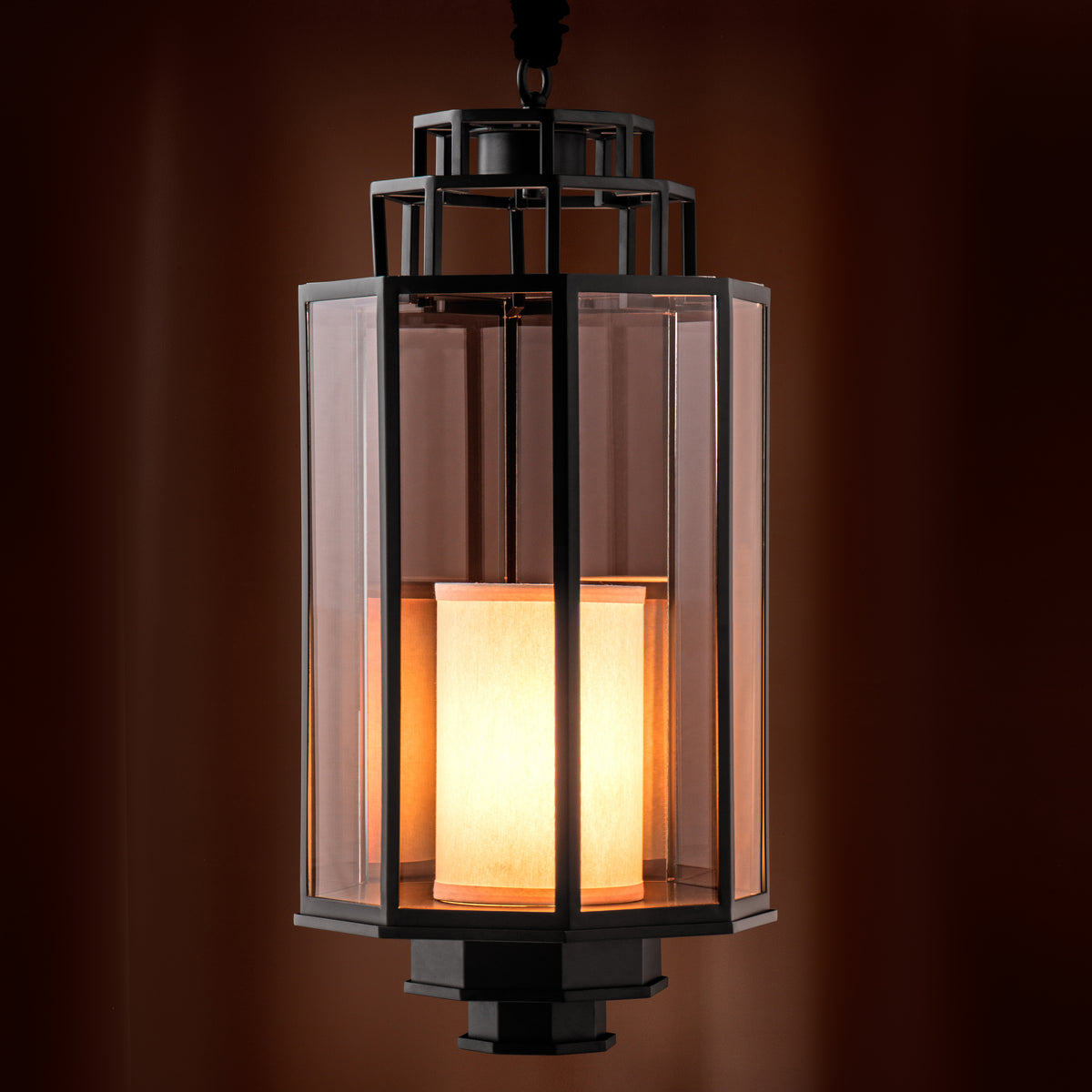 Eichholtz Lantern Monticello M black finish Tastefully blending contemporary design with a touch of industrial flair, the Monticello M Lantern i