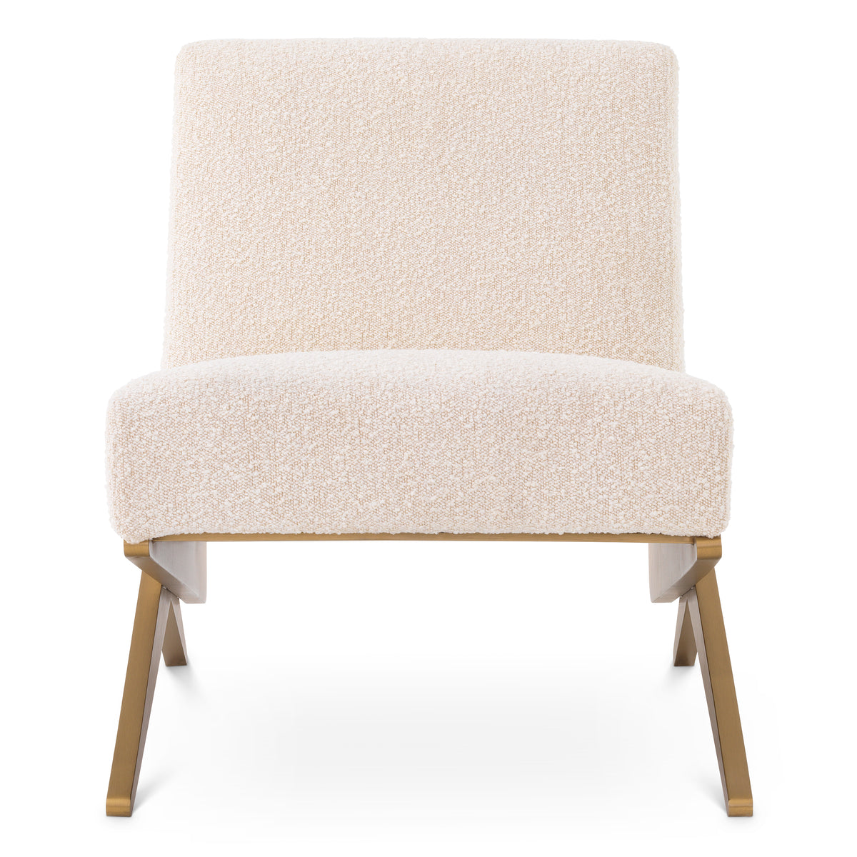 Eichholtz Chair Fico bouclé cream Chair Fico pairs quality with simplicity. This stylish armless lounge chair is a contemporary steel