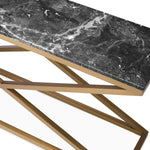 Eichholtz Console Table Criss Cross brushed brass finish grey marble Eichholtz presents the Console Table Criss Cross, a refined fusion of geometric design