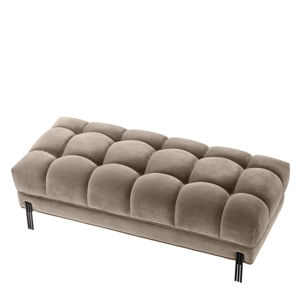 Eichholtz Bench Sienna savona greige velvet The sumptuous Sienna Bench pairs comfort with high-style. This elegant modern long seat comes in a t