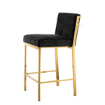 Eichholtz Counter Stool Scott gold finish black velvet Offer a stylish twist to your casual or formal lounge or dining room interior with the luxury Scott