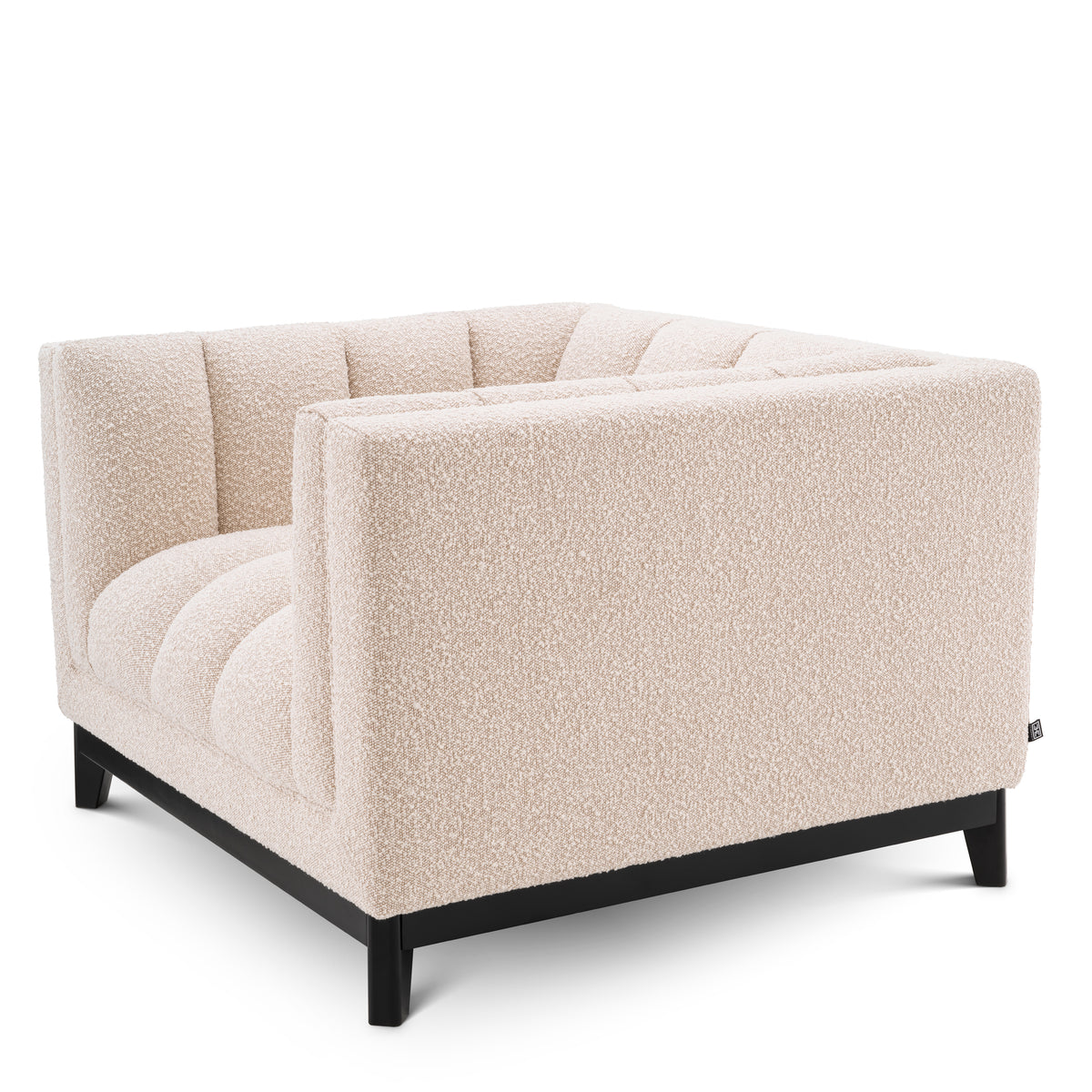 Eichholtz Chair Ditmar bouclé cream Resting upon a black finish base and upholstered in cream-coloured bouclé, Chair Ditmar will bring l