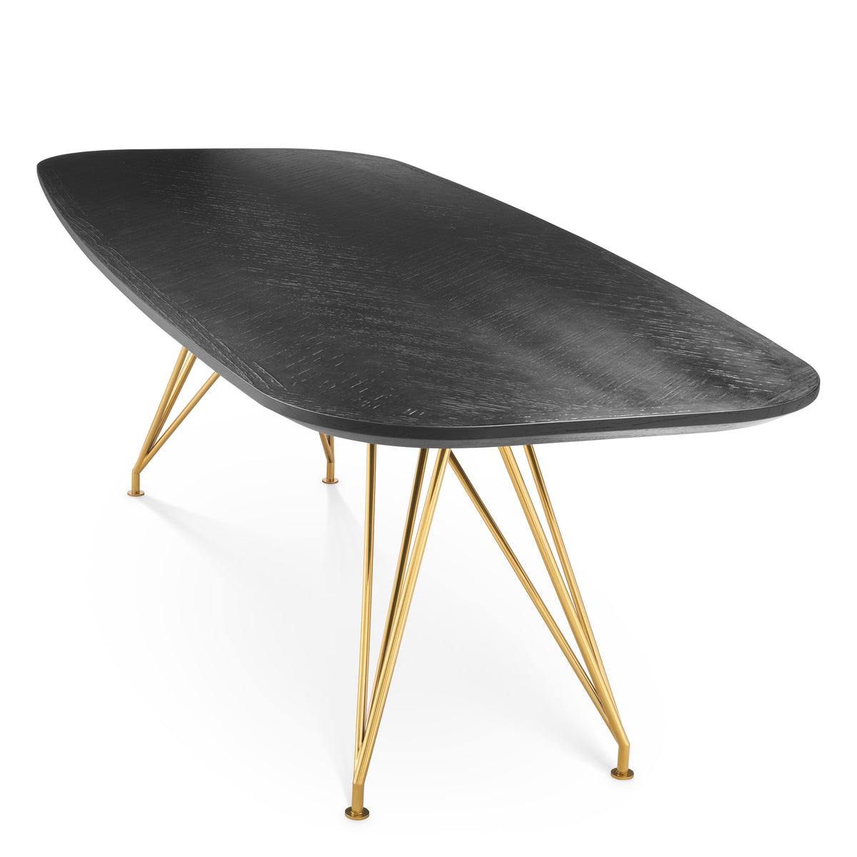 Eichholtz Dining Table Levante charcoal oak veneer Contemporary allure meets understated luxury with the Levante Dining Table. Crafted with meticulous