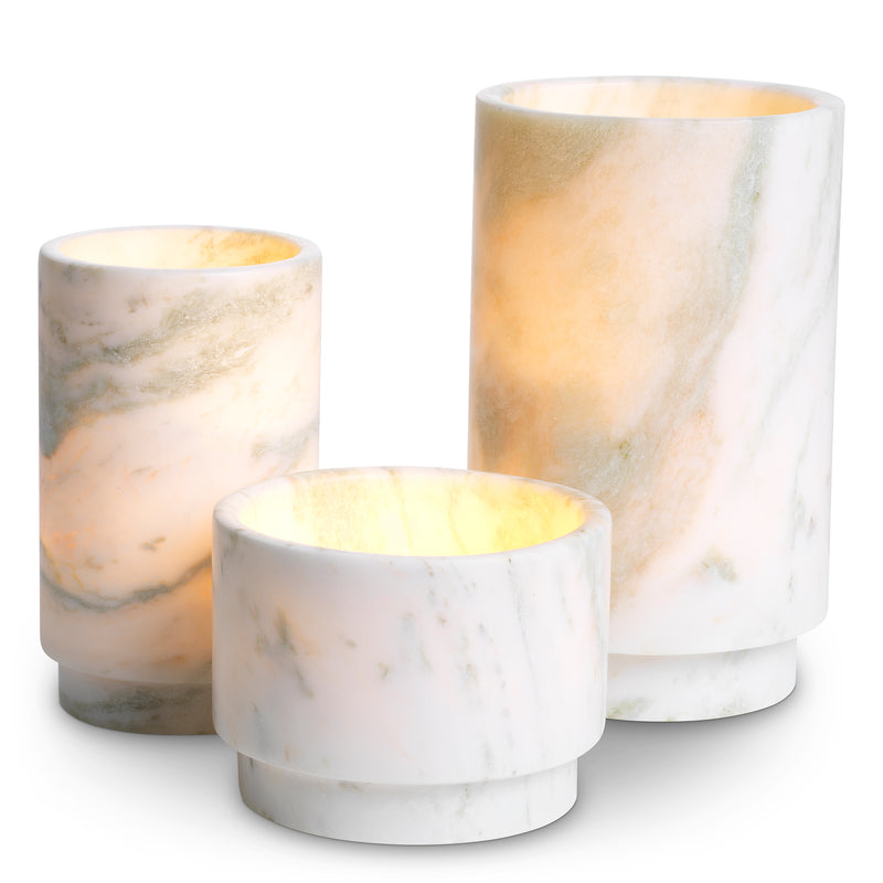 Eichholtz Tealight Holder Leonidas green onyx set of 3 Transform a table vignette with the Tealight Holder Leonidas green onyx set of 3, a trio of sculptur