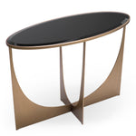 Eichholtz Console Table Elegance brushed brass finish The Elegance Console Table boasts an impressive fusion of curved and geometric shapes to create a st