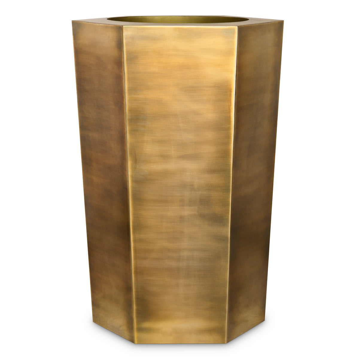 Eichholtz Planter Montura high vintage brass finish Elevate your indoor greenery with the Planter Montura, handmade in stainless steel and finished in v
