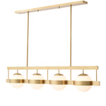 Eichholtz Chandelier Biba antique brass finish Mid-Century Modern in style, Chandelier Biba is a great lighting solution for contemporary open plan