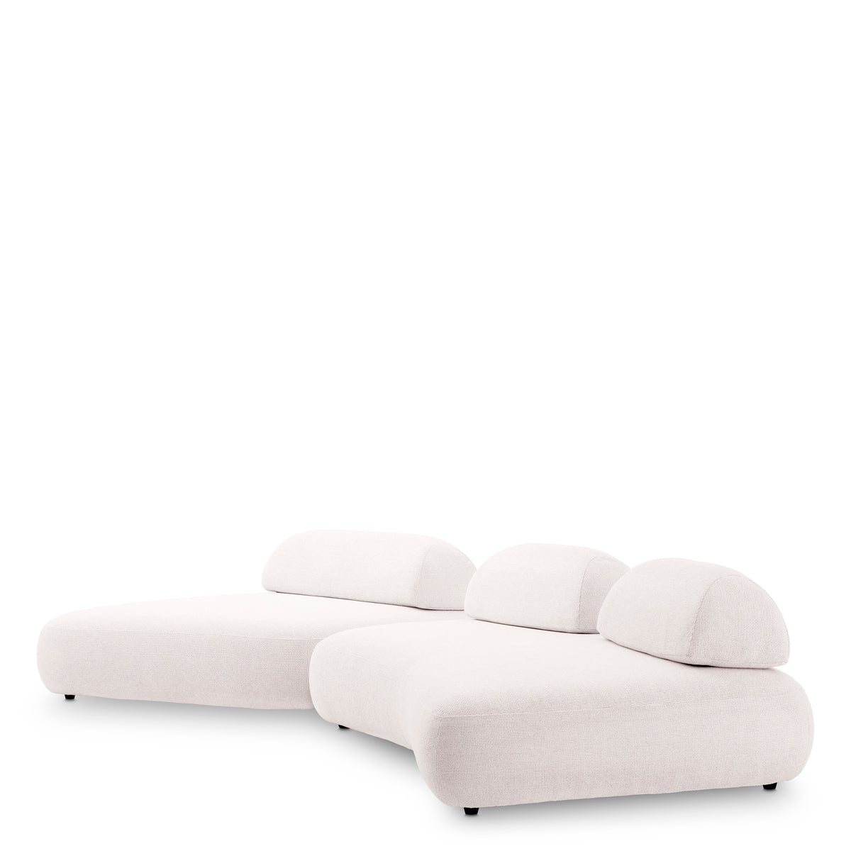 Eichholtz Sofa Residenza lyssa off-white Soft curves and sumptuous materials merge in the modular design of Sofa Residenza. Accentuated by pl - 2