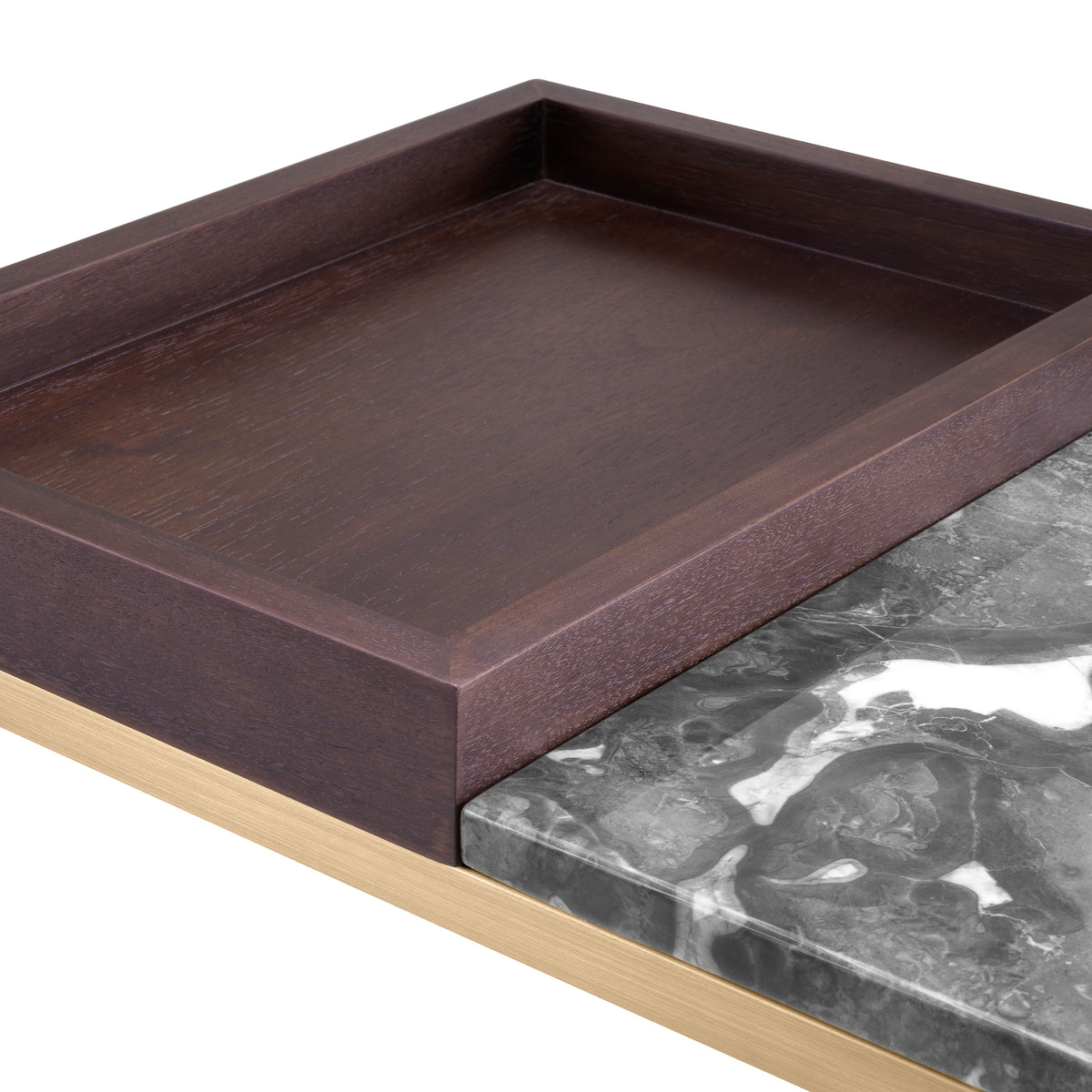 Eichholtz Side Table Forma brushed brass finish grey marble Introducing the Forma Side Table, a stunning piece that combines the beauty of natural material