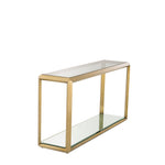 Eichholtz Console Table Callum brushed brass finish Evoke the seductive style of the seventies with the decadent Callum Console Table. Its brushed brass