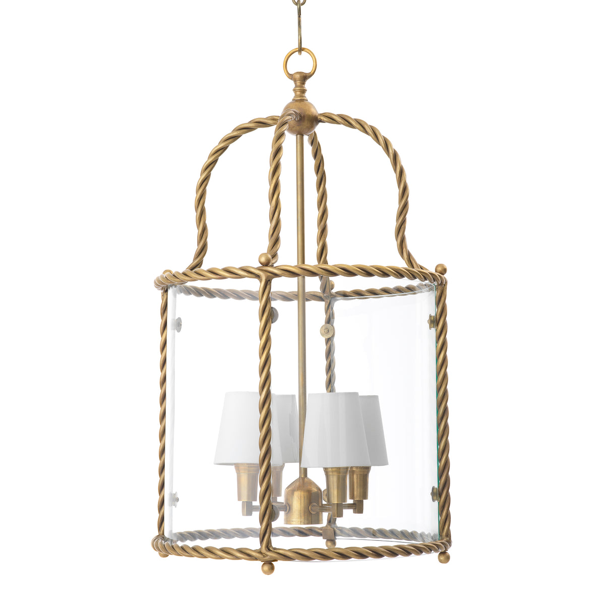 Eichholtz Pendant Preston vintage brass finish incl white shades Discover the Pendant Preston in vintage brass finish, a handmade lantern-style pendant where a twist - 3