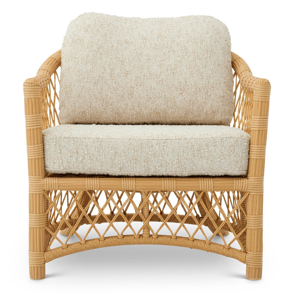 Eichholtz Outdoor Chair Riverton faux rattan arden natural Elevate alfresco lounging with the Outdoor Chair Riverton, woven in natural faux rattan and dressed- 3