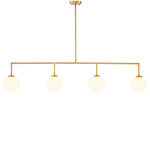 Eichholtz Chandelier Tara antique brass finish white glass Crafted from metal and provided with an antique brass finish, Chandelier Tara features four glob