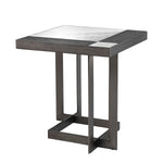 Eichholtz Side Table Hermoza mocha crown oak veneer bronze The chic Hermoza Side Table successfully couples the richness of Italian bianco lilac marble and