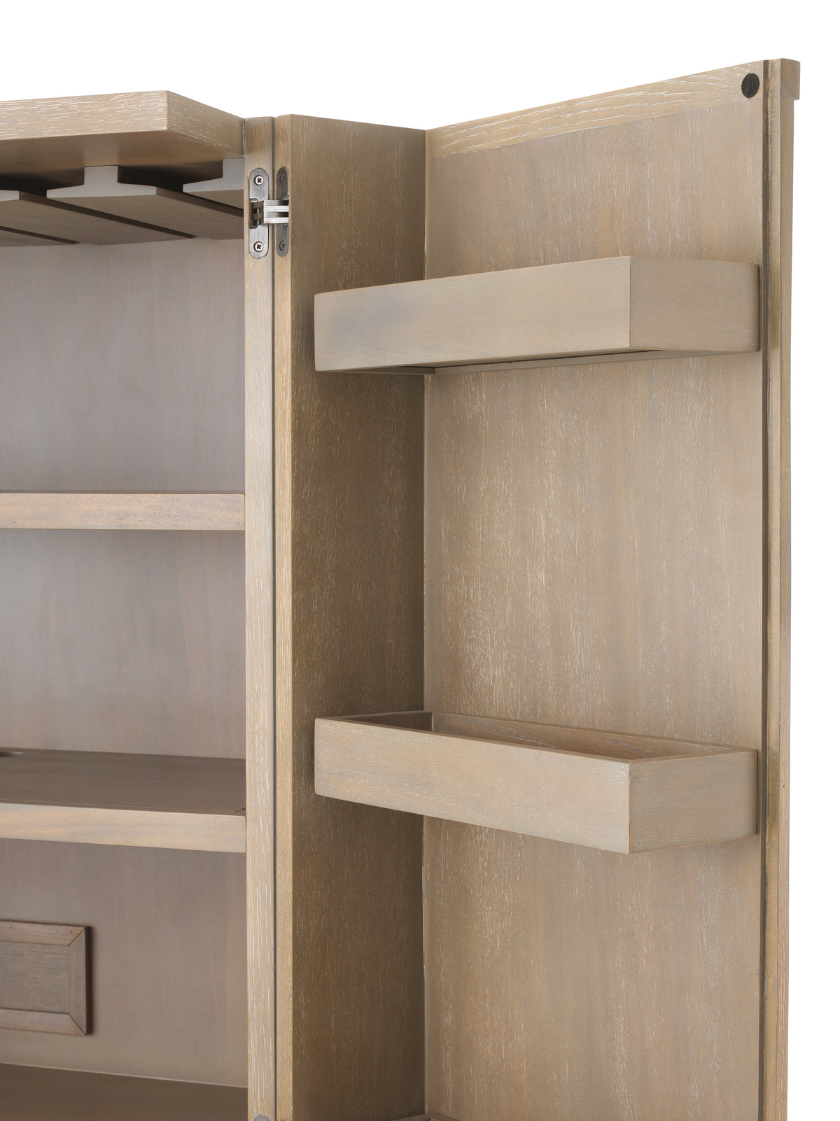 Eichholtz Bar Cabinet Highland washed oak veneer Present your collection of liquors and wines in the Mid-Century Modern style Bar Cabinet Highland. W