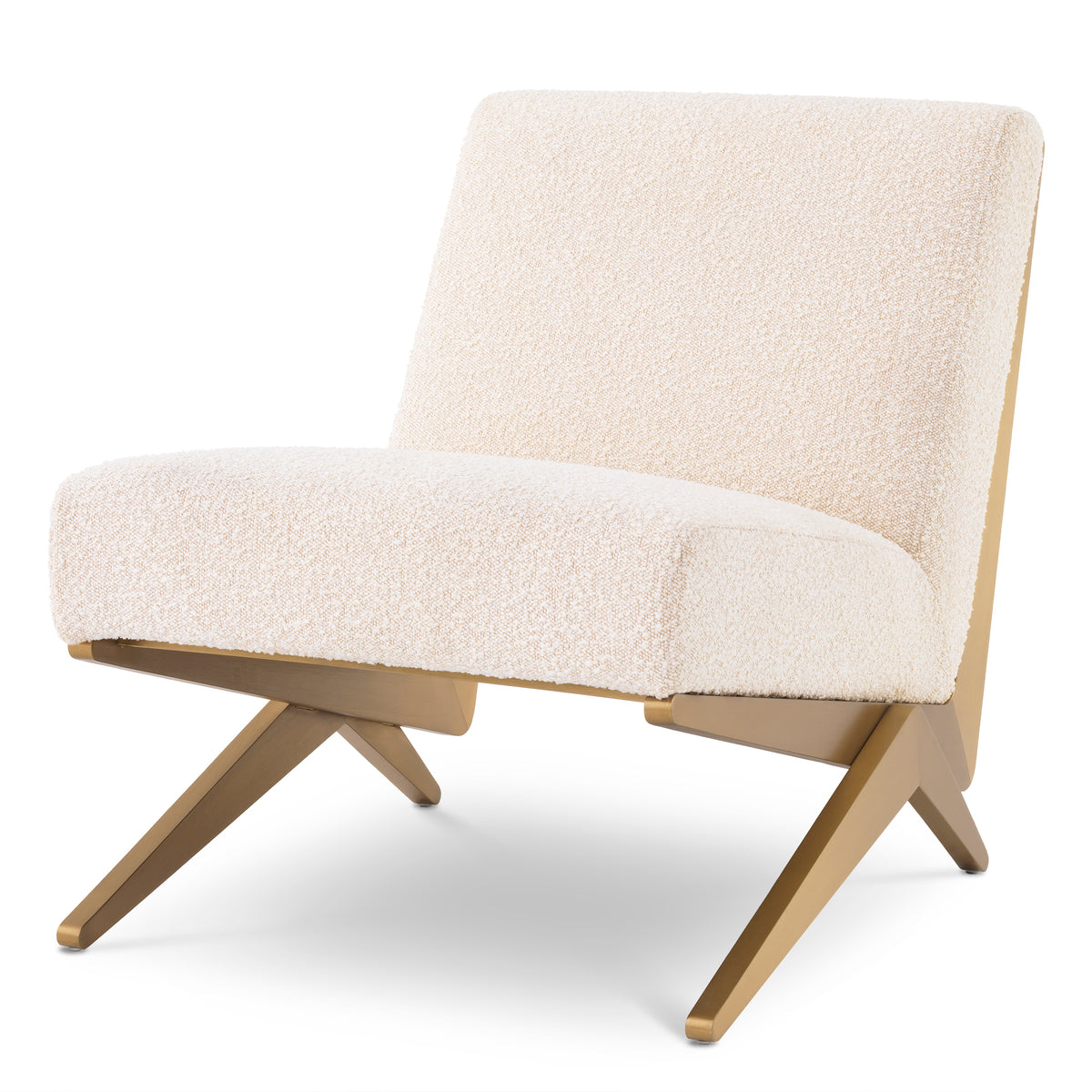 Eichholtz Chair Fico bouclé cream Chair Fico pairs quality with simplicity. This stylish armless lounge chair is a contemporary steel