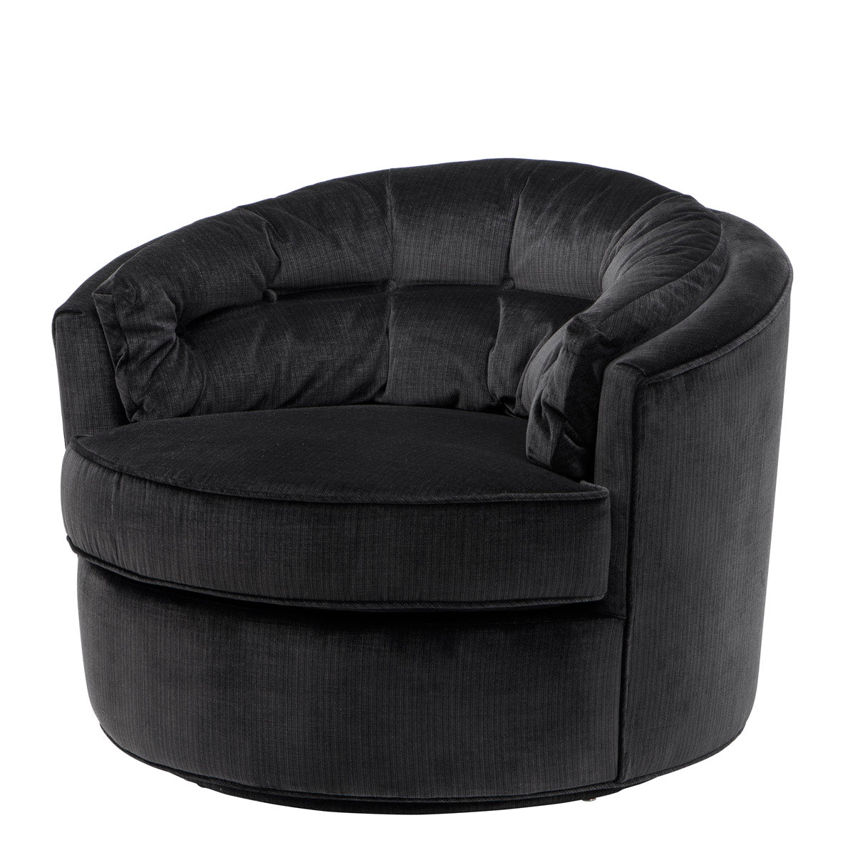 Eichholtz Swivel Chair Recla bolard black Make a bold style statement in your living space with the Recla Chair, presented on a swivel base. F