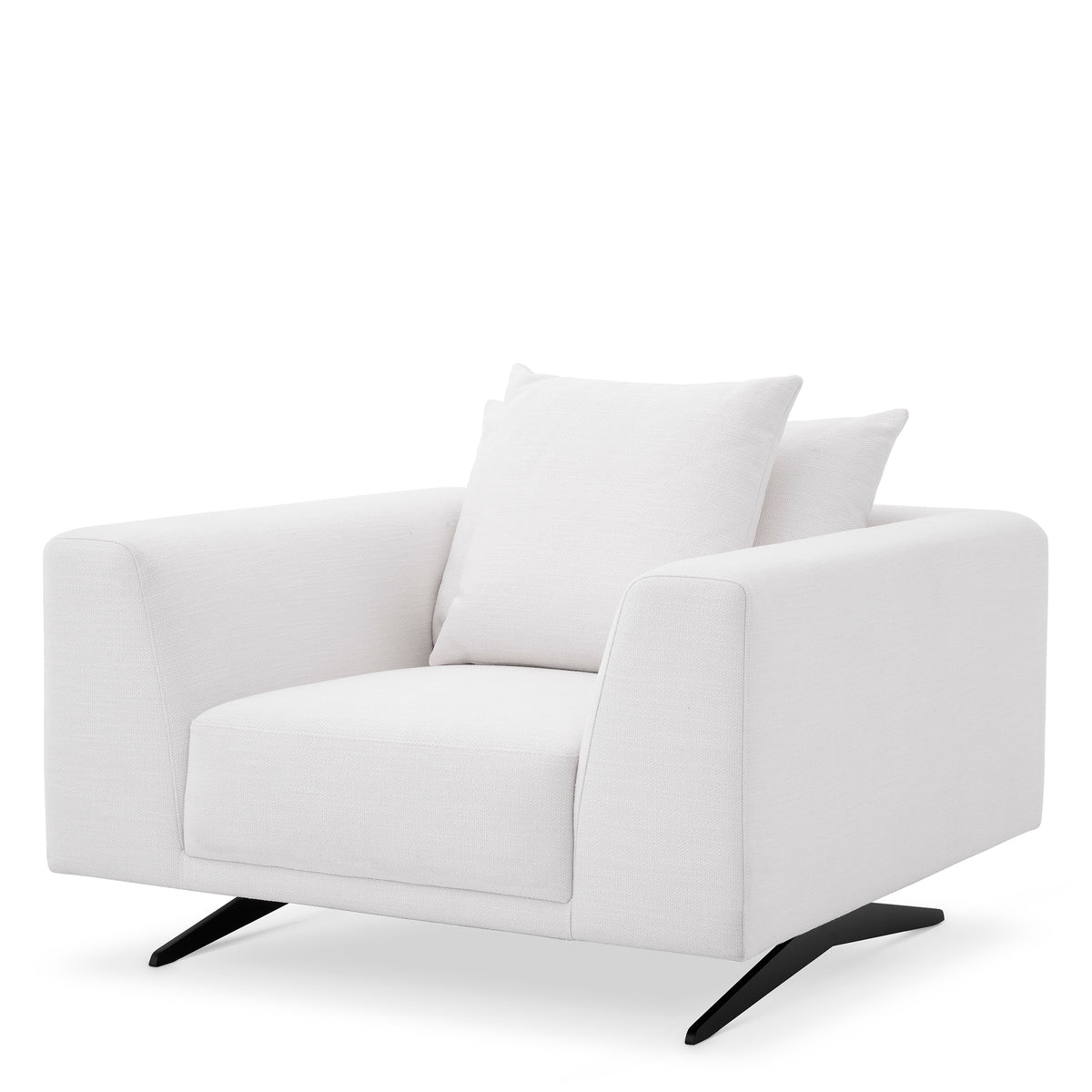 Eichholtz Chair Endless avalon white Supported by sturdy black feet, Chair Endless has a crisp avalon white upholstery. Loose back cushio
