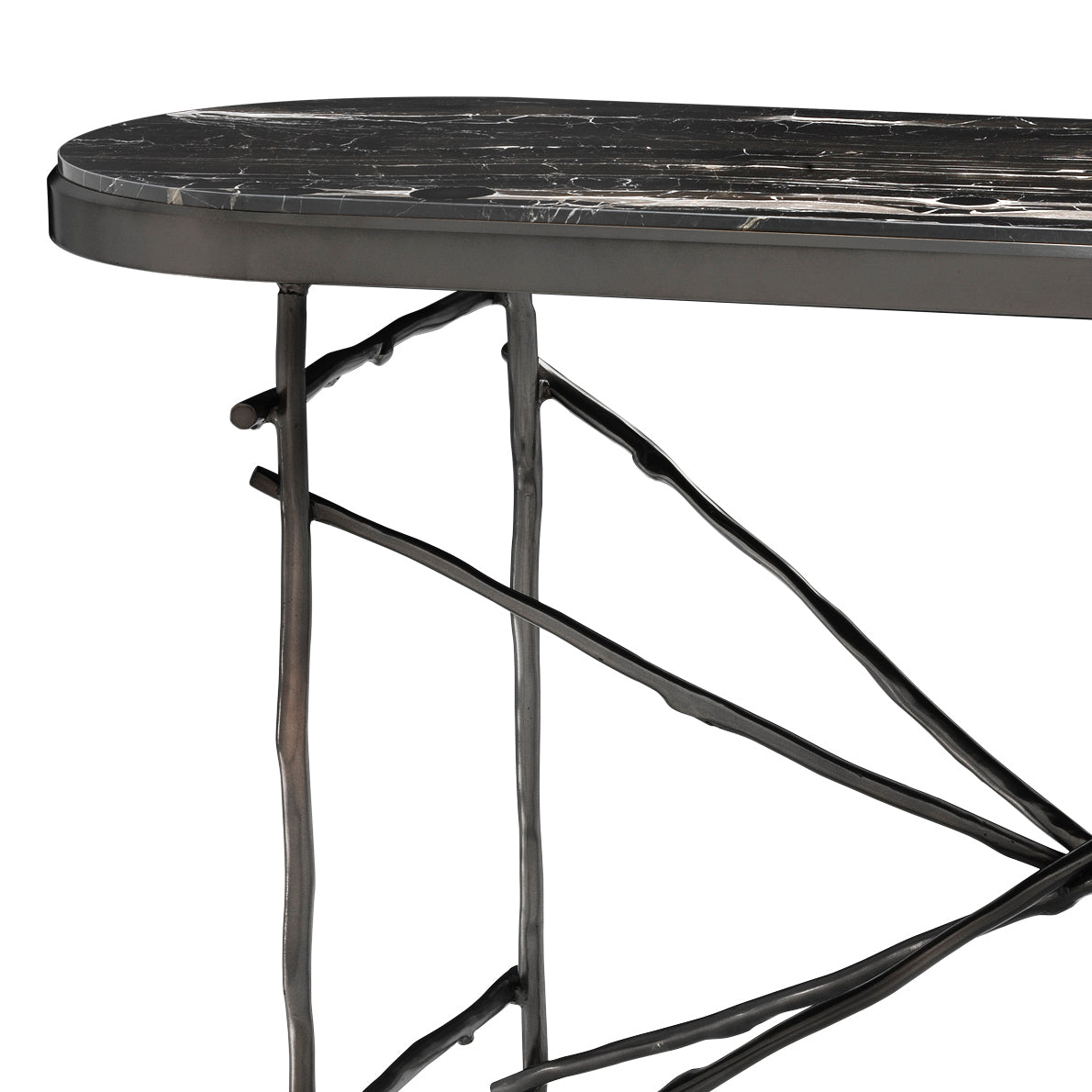 Eichholtz Console Table Tomasso bronze finish portoro marble Conjure up a royal atmosphere in your home with the first-rate Tomasso Console Table. Featurin