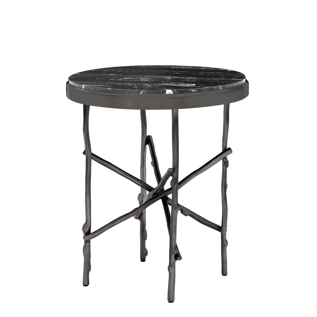Eichholtz Side Table Tomasso bronze finish portoro marble Conjure up a royal atmosphere in your home with the first-rate Tomasso Side Table. Featuring dark