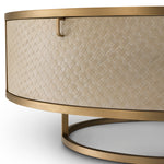 Eichholtz Coffee Table Napa Valley woven washed oak veneer Pairing Bauhaus style with a Mid-Century Modern look, the beautiful drum-shaped Napa Valley Coff
