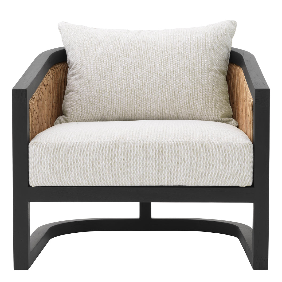Eichholtz Chair Aruba classic black finish natural sea grass sentier cream The Chair Aruba is the definition of where natural materials meet a modern aesthetic. The classic bl - 2