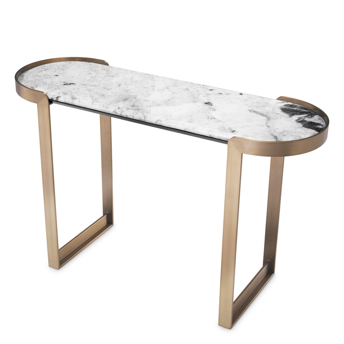 Eichholtz Console Table Fabio brushed brass finish Taking inspiration from Art Deco design, the Fabio Console Table is a stylish addition to any hallwa