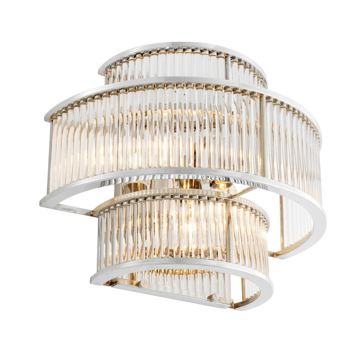 Eichholtz Wall Lamp Mancini nickel finish Set the mood for mellow moments with the Art Deco inspired Mancini Wall Lamp. By pairing classic des