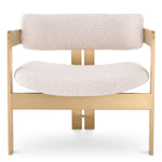 Eichholtz Chair Donato brushed brass finish bouclé cream Architectural design meets luxe materials in the statement Donato Chair. Cream bouclé wraps around
