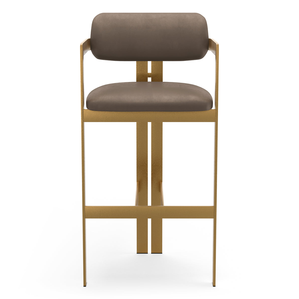 Eichholtz Bar Stool Donato brushed brass finish seymore truffle Elevate your space with the sophisticated charm of the Donato bar stool. A true statement piece, thi - 3